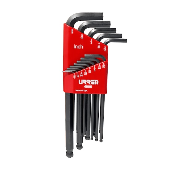 Heavy-duty SAE ball-end L-type hex key set 13Pc
